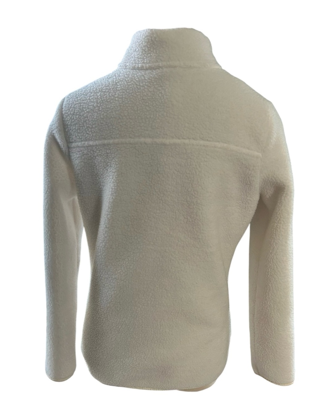 Talbots Ivory Sherpa Fleece Full Zip Jacket Small Cozy Coastal Grandma - Picture 9 of 10